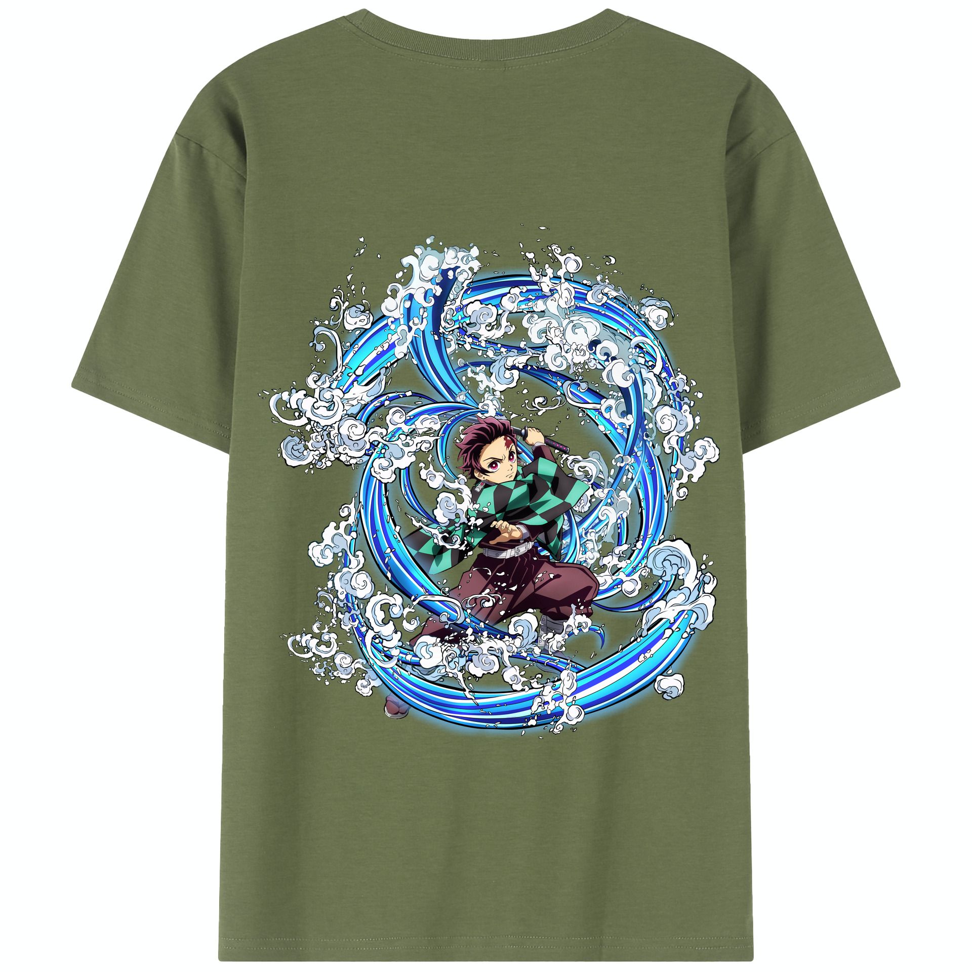 （画像用） 鬼滅の刃 竈門 炭治郎／かまど たんじろう Kamado Tanjirou 綿100％半袖Tシャツ（背面プリント）